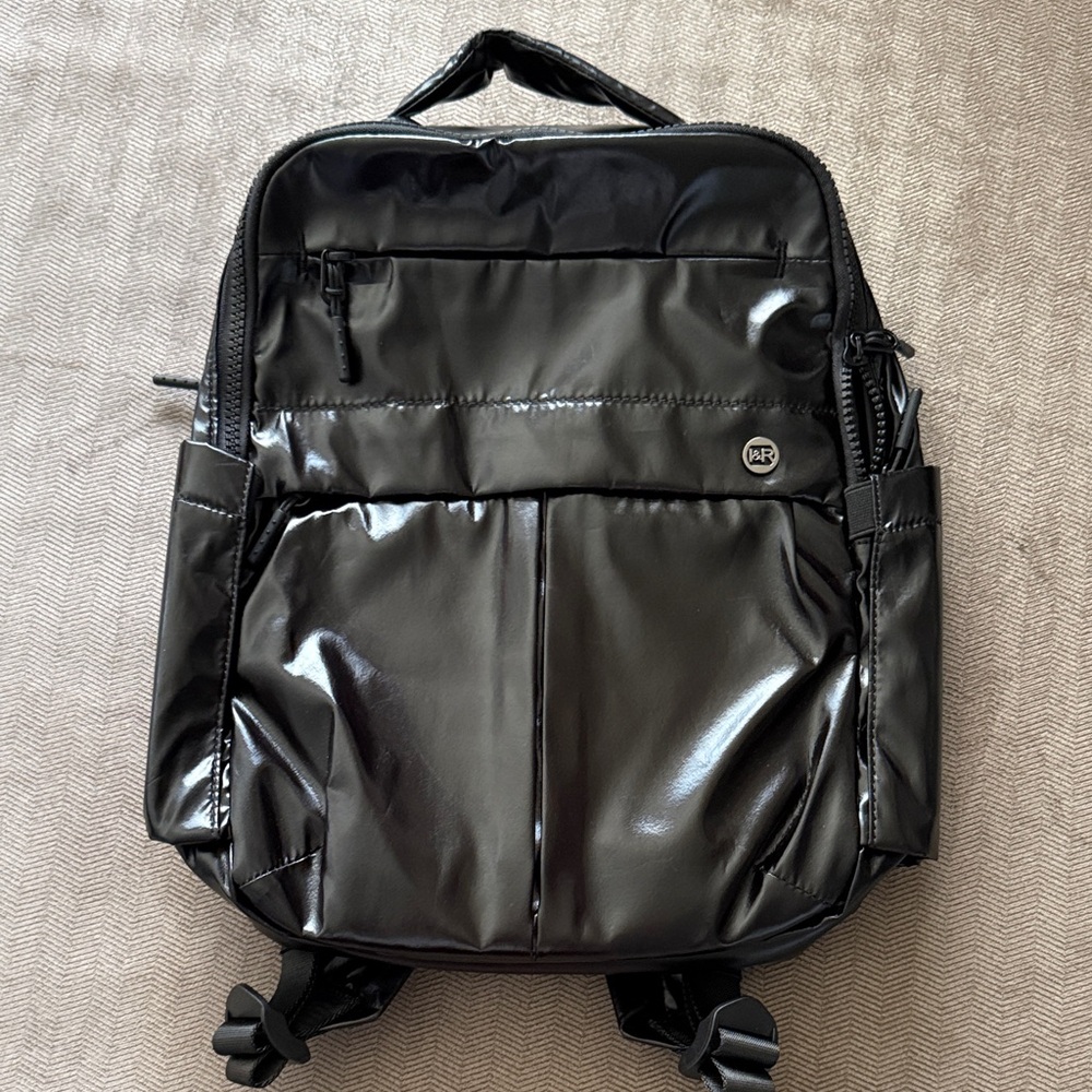 Iris & Rainbow Mini Glossy Black Backpack - NEW! - Picture 2 of 4